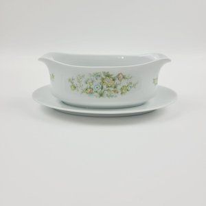 Fashion Royale Ashley Gravy Boat & Underplate, Spring Floral Dishes, Japan
